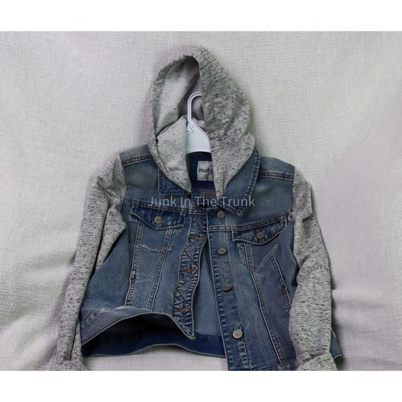 Mudd Girls Jean Jacket with Hood, Size 16 girls New w/tag - Picture 4 of 5